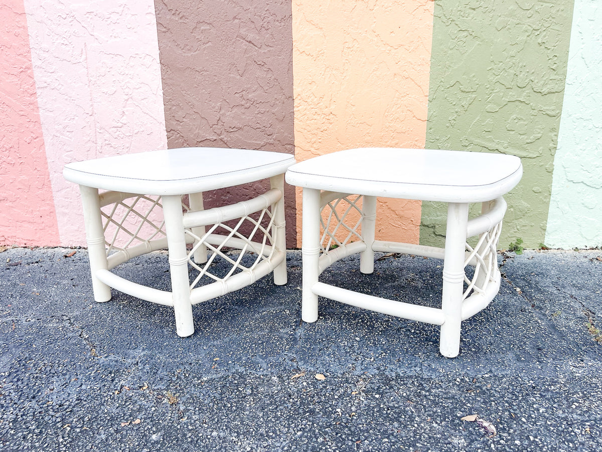 Pair of Petite Ficks Reed Side Tables