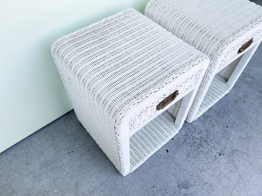 Pair of Sweet Wicker Nightstands