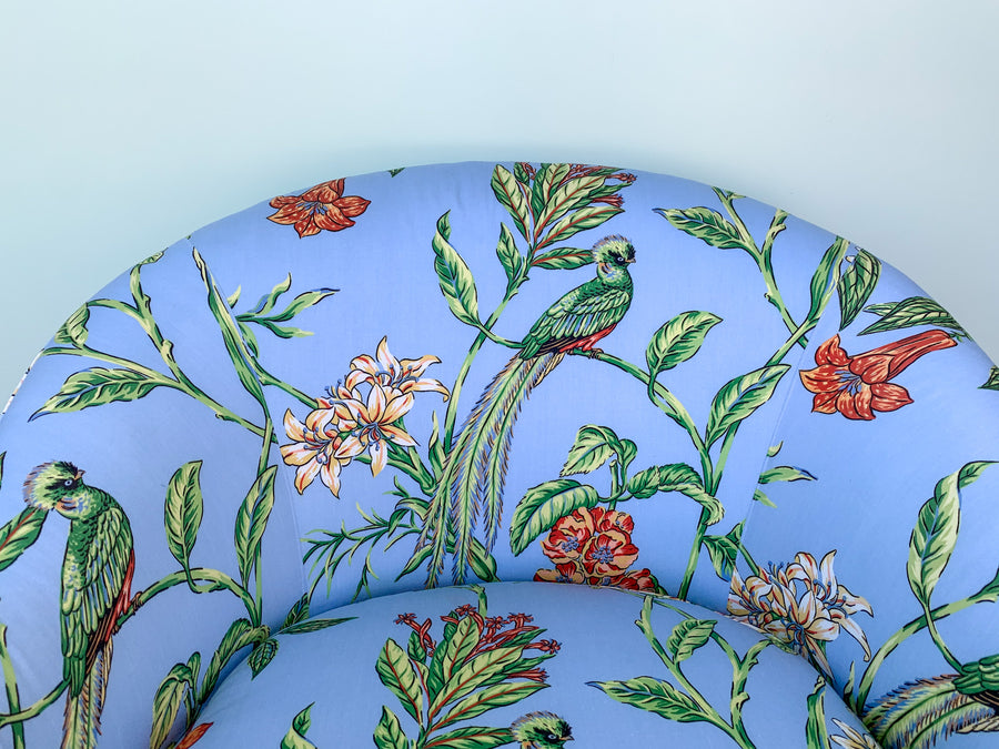 Pair of Palm Beach Upholstered Barrel Chairs
