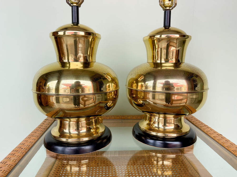Pair of Brass Urn Lamps
