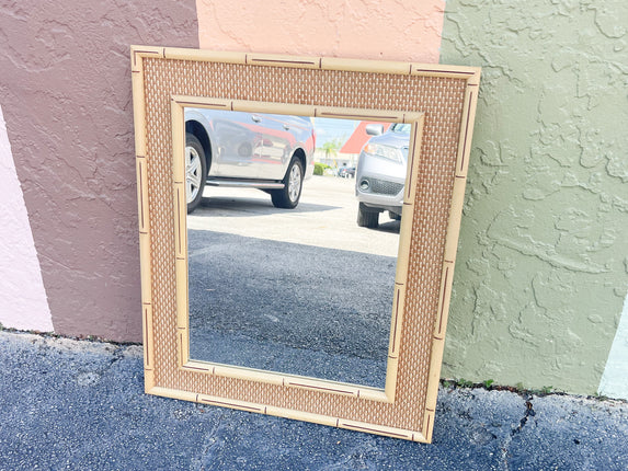 Cute Island Style Faux Bamboo Mirror