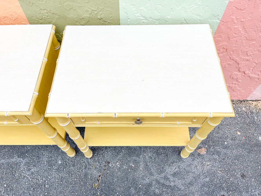 Pair of Faux Bamboo Nightstands