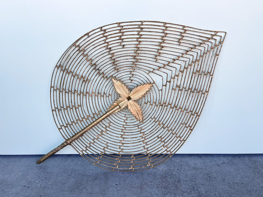 Pair of So 70s Rattan Fans