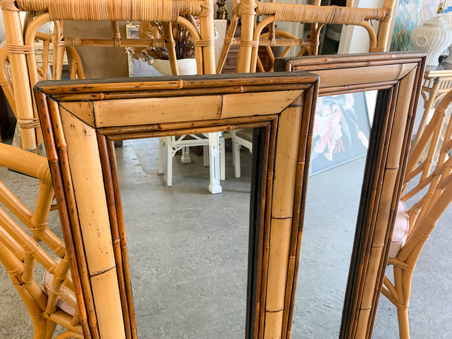 Pair of Island Style Bamboo Mirrors
