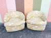 Pair of Granny Chic Upholstered Swivel Chairs