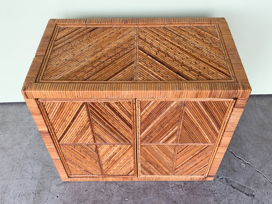 Pair of Oversized Rattan Chests