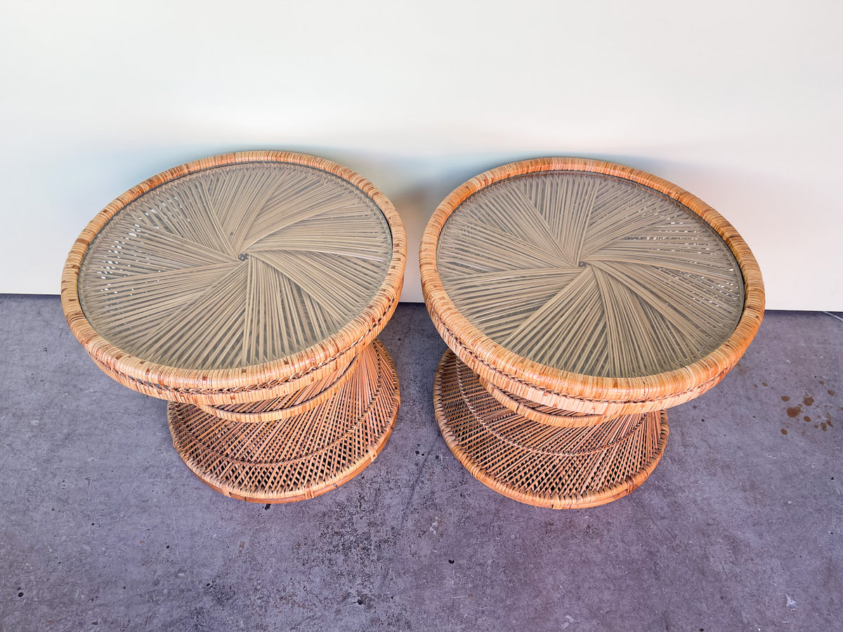 Pair of Island Style Drum Tables