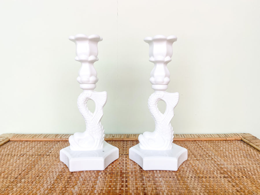 Pair of Koi Fish Candlesticks