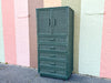 Petite Caribbean Blue Rattan Cabinet