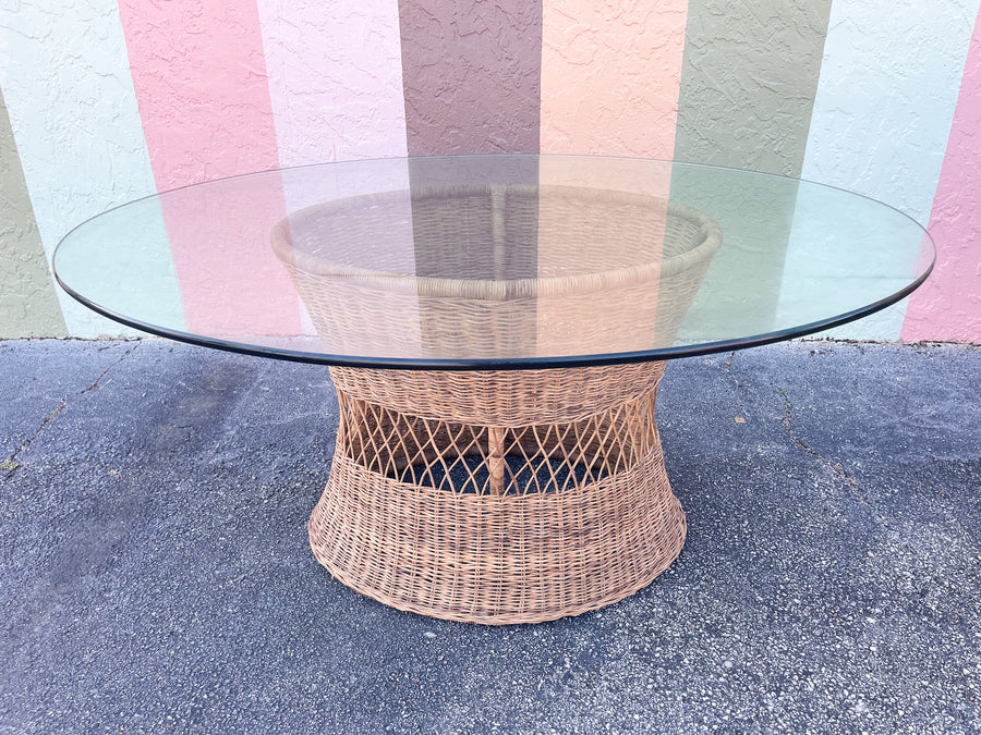 Wicker Chic Dining Table and Chairs