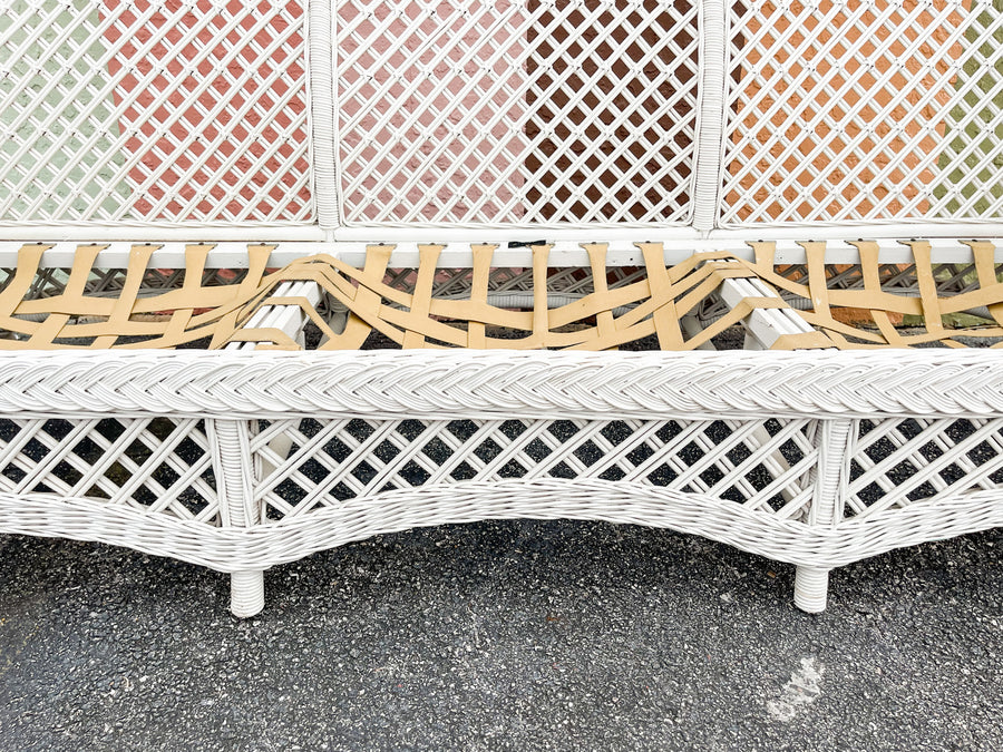 Palm Beach Braided Lattice Wicker Sofa