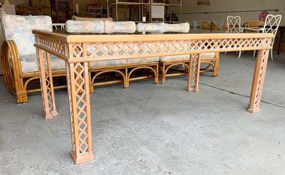 Diamond Pattern Fretwork Dining Table