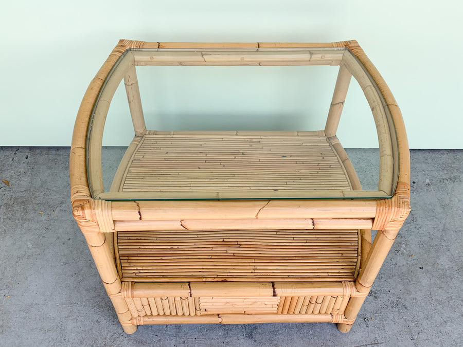 Pair of Island Style Bamboo Side Tables