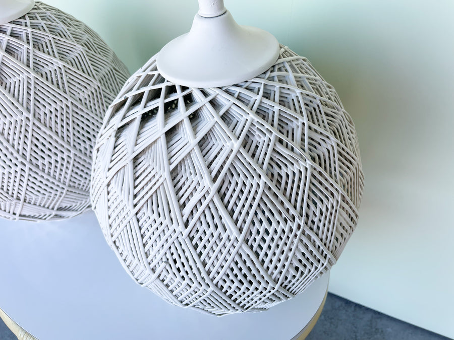 Pair of MCM Webspun Lamps