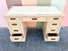 Leather Top Faux Bamboo Sligh Desk