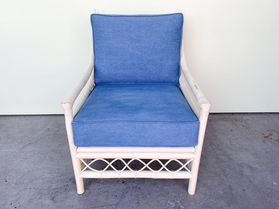 Pair of Ficks Reed Rattan Lounge Chairs