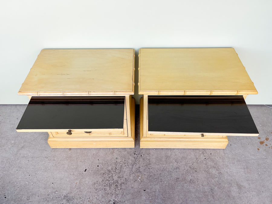 Pair of Faux Bamboo Nightstands