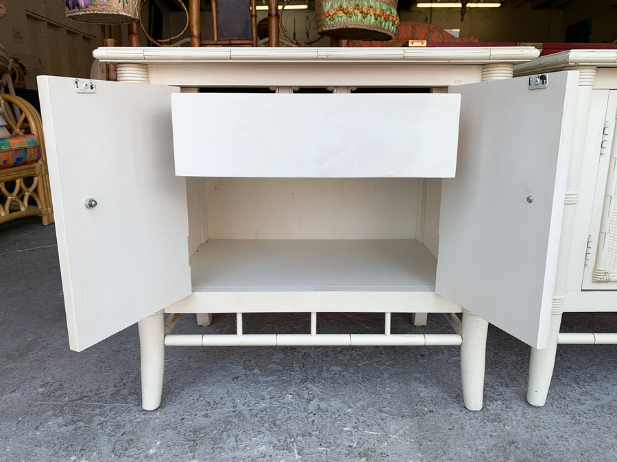 Pair of Thomasville Faux Bamboo Night Stands