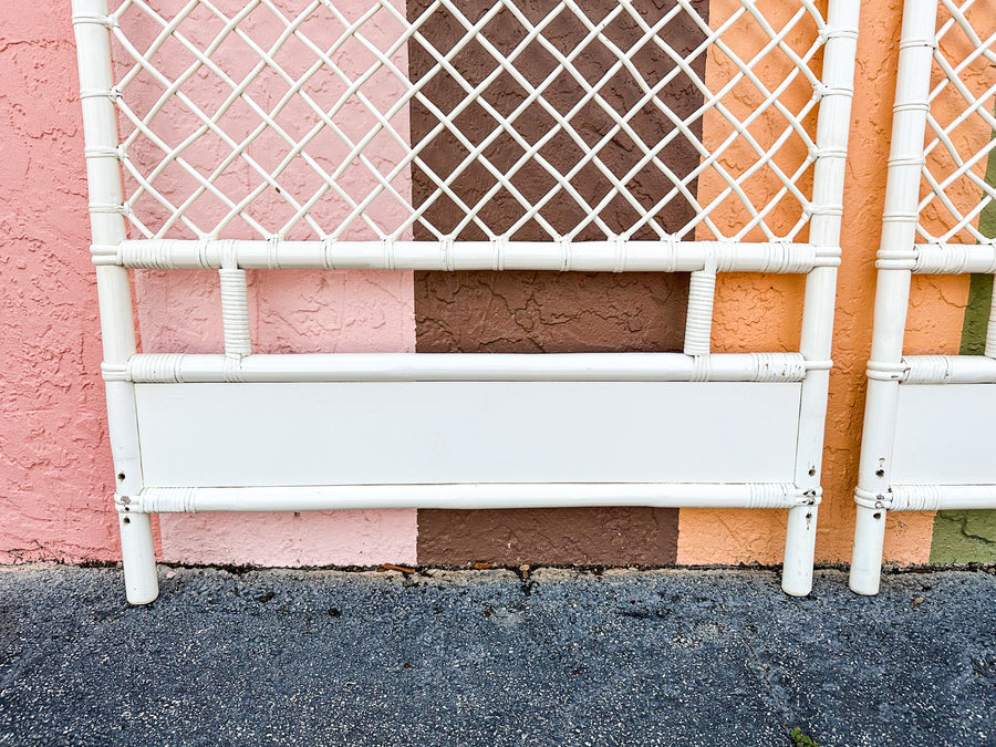 Pair of Ficks Reed Lattice Twin Headboards