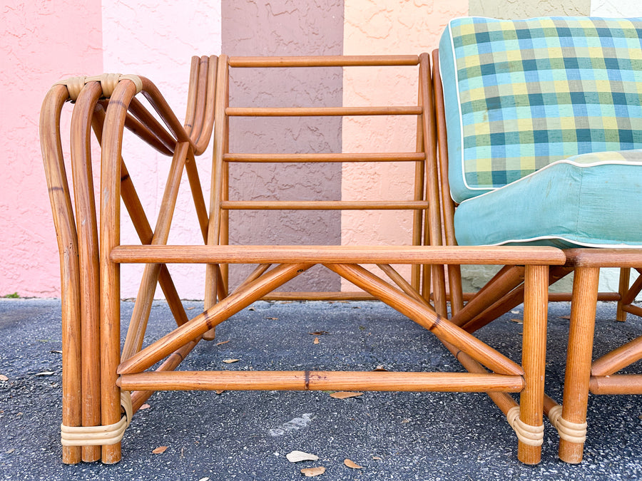 1940s Heywood Wakefield Two Piece Rattan Loveseat