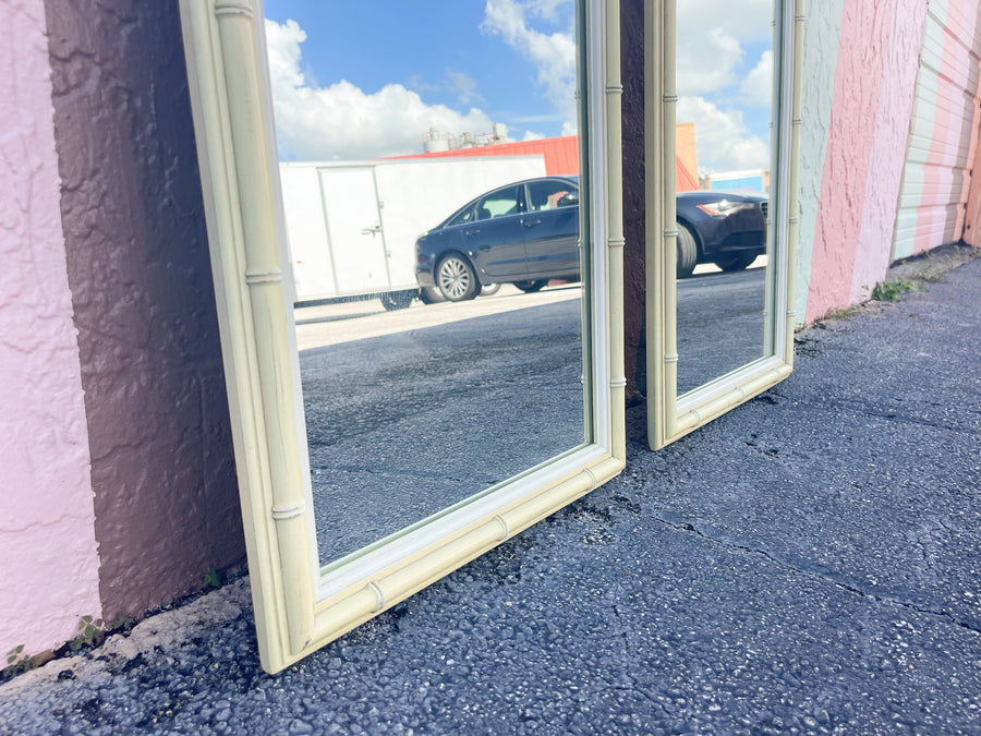 Pair of Faux Bamboo Henry Link Mirrors