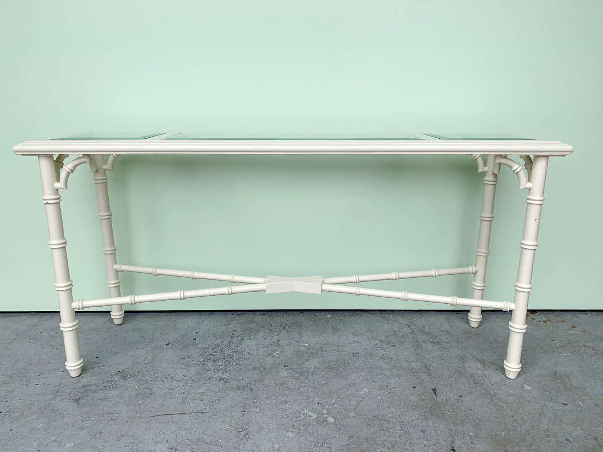 Faux Bamboo Console Table