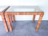 Pair of Island Chic Rattan Wrapped Side Tables