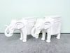 Pair of Modern White Ceramic Elephant Garden Seats
