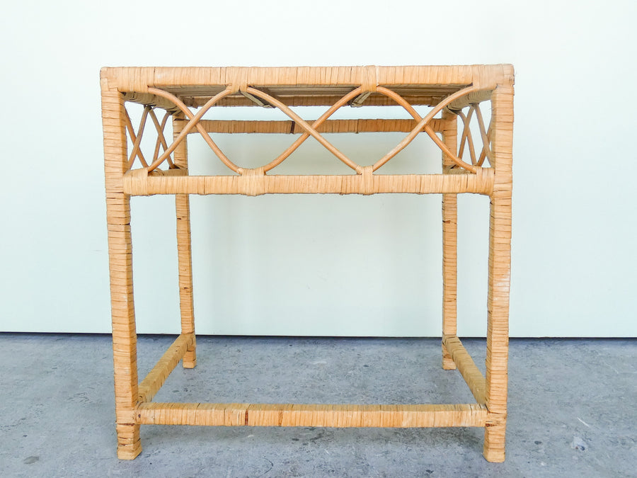 Warehouse Wednesday: Set of Three Buri Rattan Nesting Tables