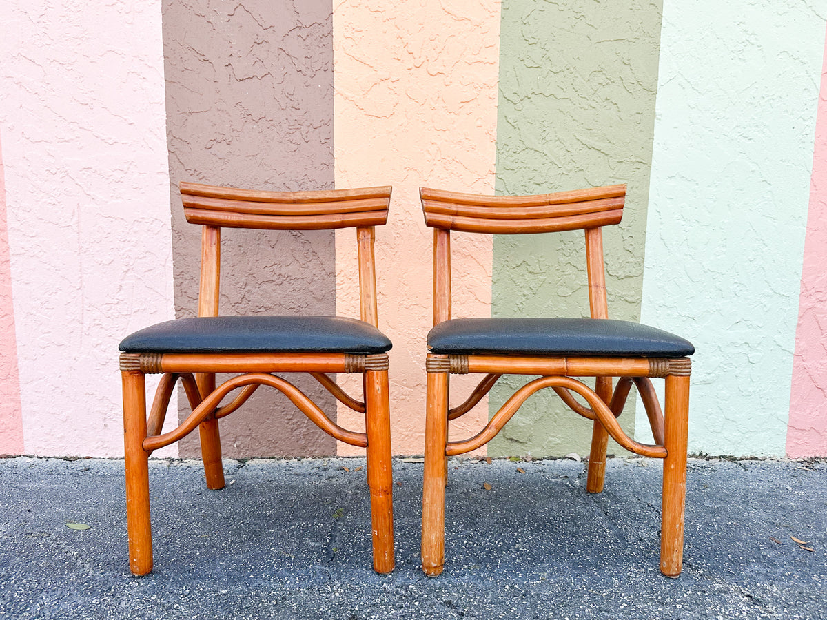 Pair of Rattan Side Chairs