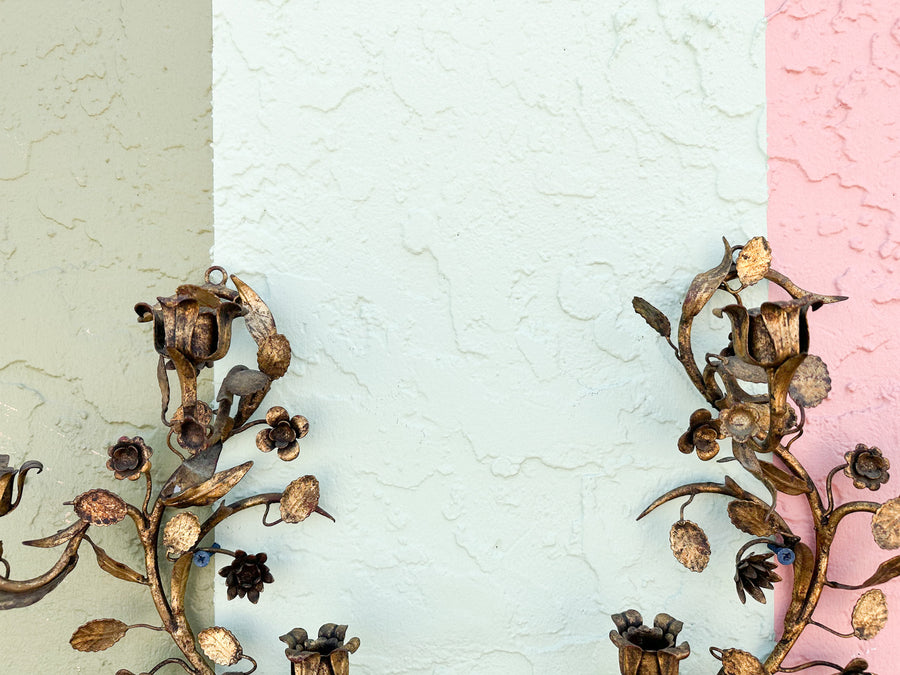 Pair of Italian Tole Wall Sconces