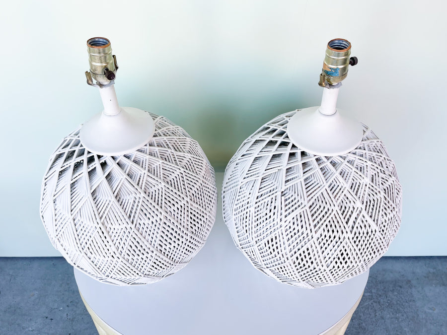 Pair of MCM Webspun Lamps