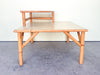 Old Florida Two Tier Rattan Corner Table with Removable Shelf