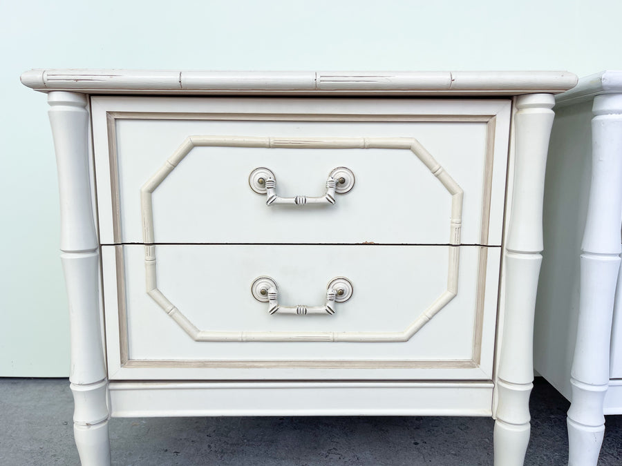 Pair of Faux Bamboo Nightstands