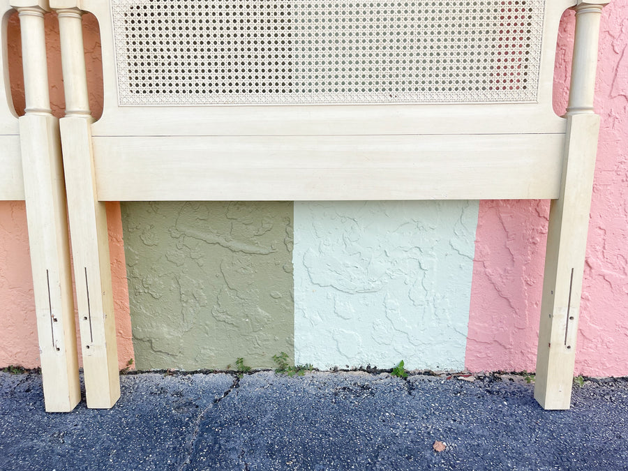 Pair of Faux Bamboo and Cane Twin Headboards