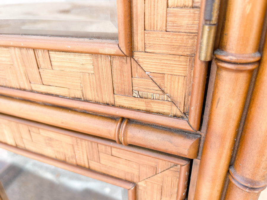 Faux Bamboo and Rattan Cabinet
