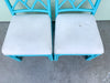 Pair of Rattan Turquoise Cockpen Chairs