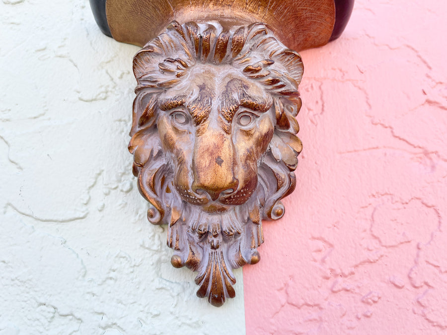Pair of Lion Wall Shelves