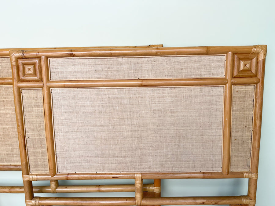 Pair of Twin Seagrass Rattan Headboards