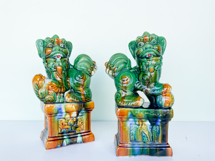 Pair of Psychedelic Foo Dogs