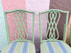 Set of Four Seafoam Rattan Chairs