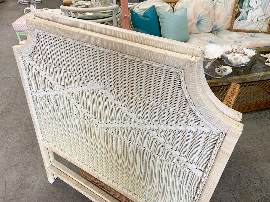 Pair of Wicker Pagoda Twin Headboards