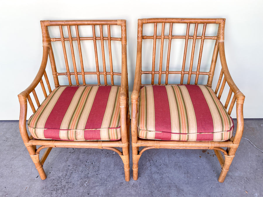 Pair of Rattan Arm Chairs