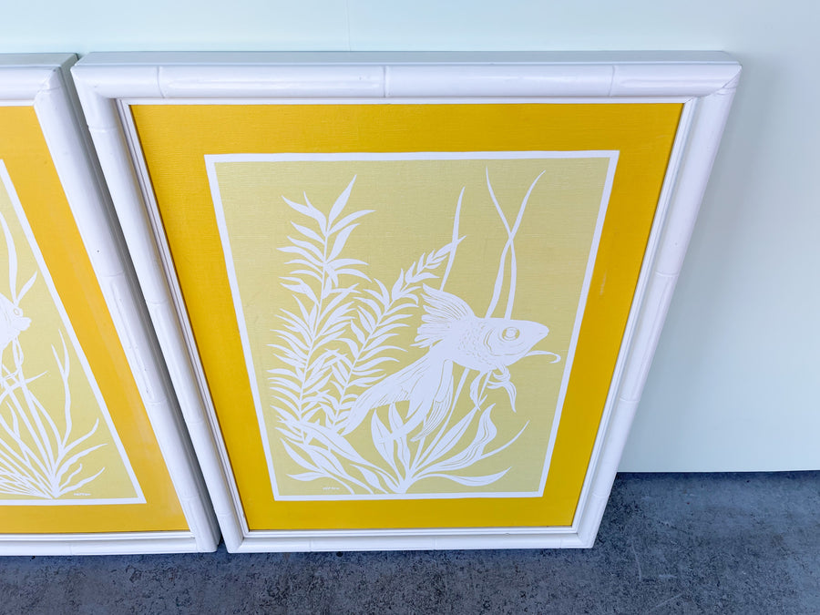 Pair of Old Florida Fish Silkscreen Art