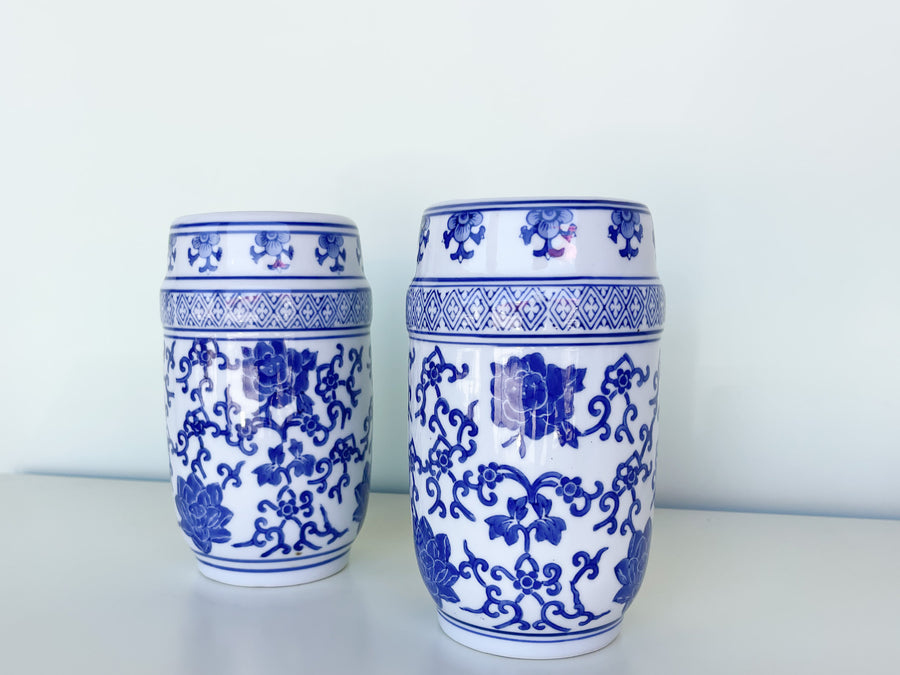 Pair of Blue and White Vases