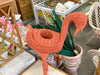 Fab Flamingo Wicker Planter