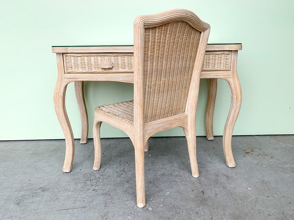 Shellegance Rattan Desk and Chair