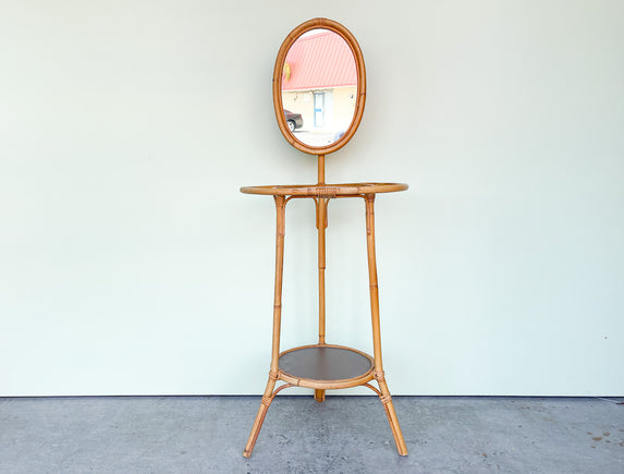 Mirrored Rattan Vanity
