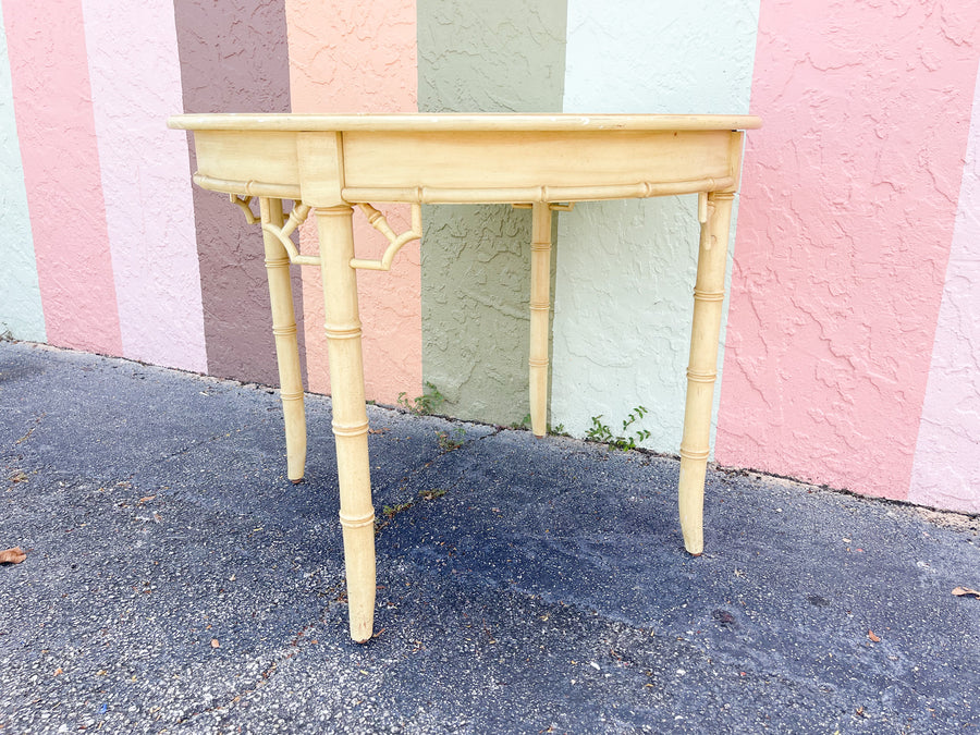 Pair of Faux Bamboo Demilunes