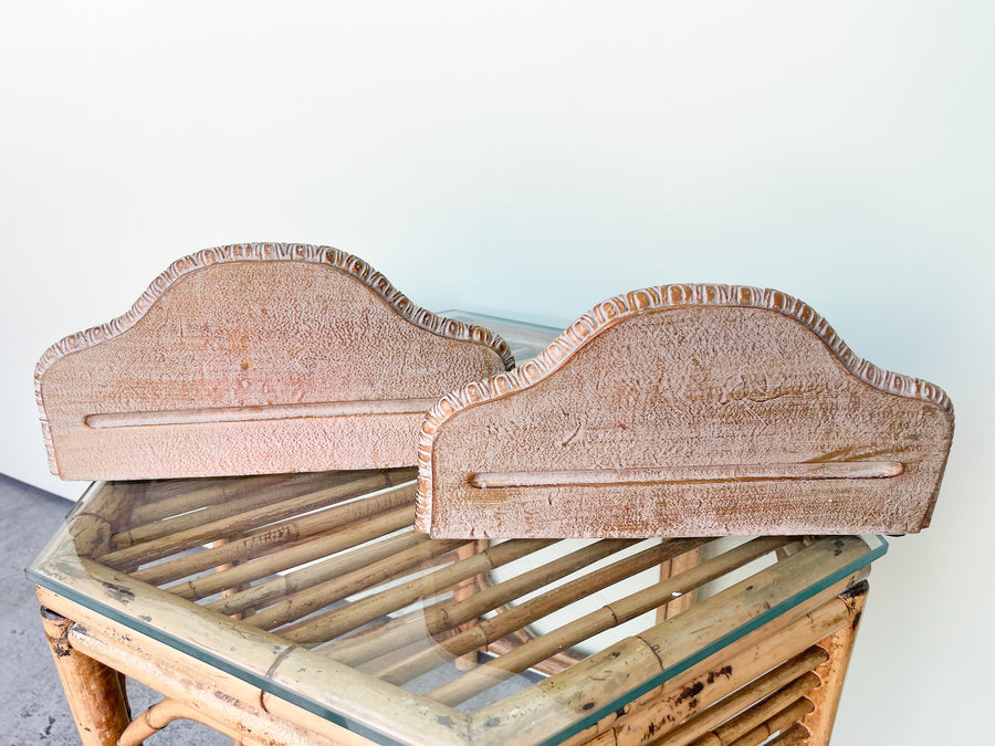 Pair of Hollywood Regency Wall Shelves